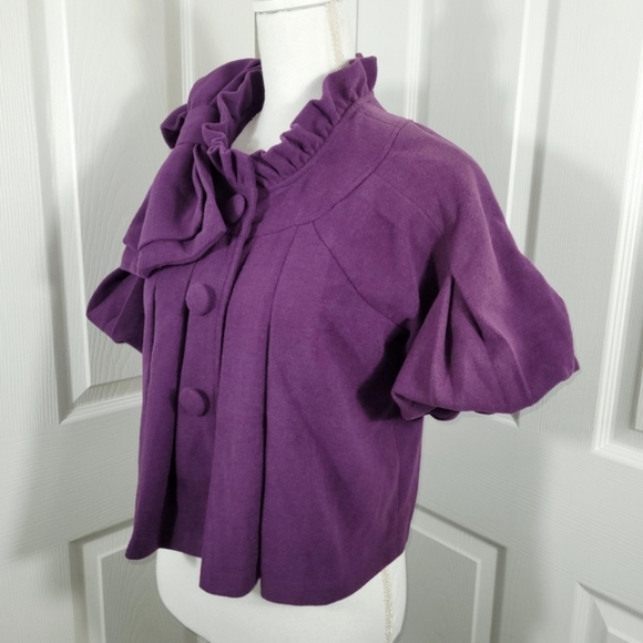NWT Ryu Swing Coat Jacket in Purple Puff Sleeves & Big Bow Size Medium - Picture 7 of 13
